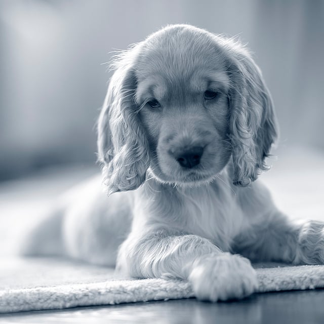 En hund, der ligger på et tæppe.