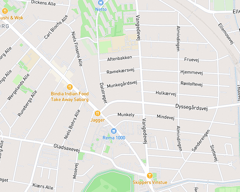 Et kort der viser beliggenheden af AniCura Vangede Dyreklinik