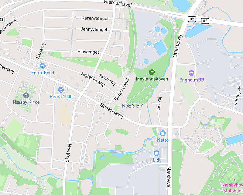 Et kort der viser beliggenheden af AniCura Dyrlægehuset Odense